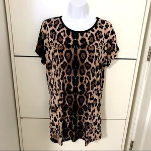 NEW✨🛍️ Cotton On Women’s Leopard Short Sleeve T-shirt / Tunic Top
